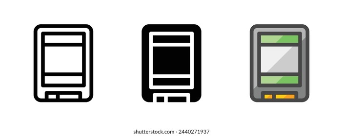 Multipurpose solid state drive vector icon in outline, glyph, filled outline style. Three icon style variants in one pack.