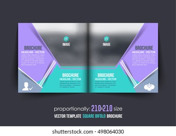 Multipurpose Square Bi-Fold Brochure. Corporate Leaflet, Cover Design
