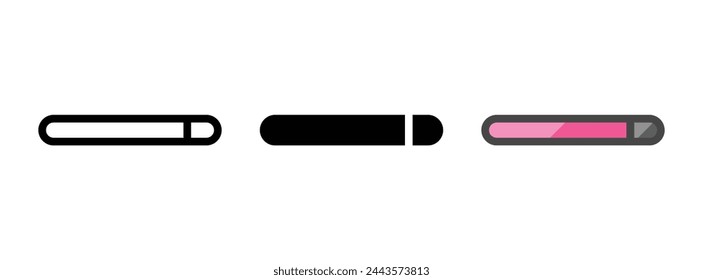 Icono de vector de barra de estado multipropósito en estilo de contorno, glifo y contorno relleno. Tres variantes de estilo de icono en un paquete.