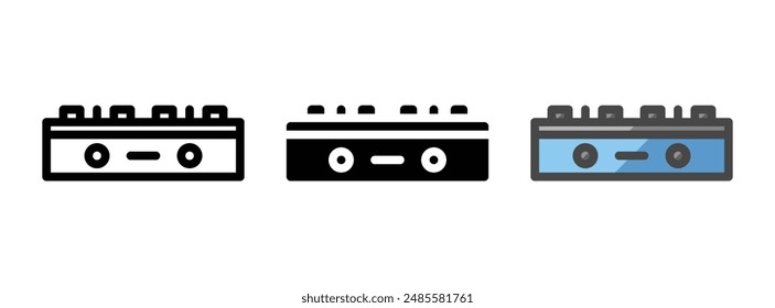 Multipurpose stove vector icon in outline, glyph, filled outline style. Three icon style variants in one pack.