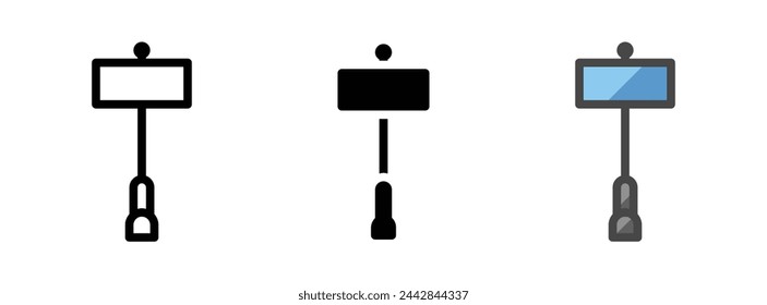 Multipurpose street sign vector icon in outline, glyph, filled outline style. Three icon style variants in one pack.