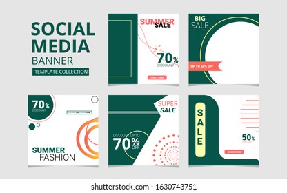 Multipurpose Summer Fashion Sale Banner Collection for Digital & Social Media Marketing. can be use for advertising, web,  or ads 