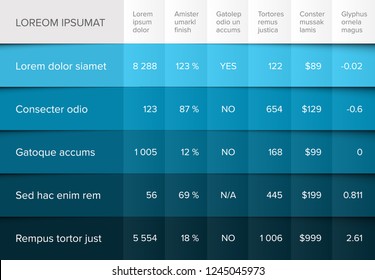 Multipurpose Table Layout Template With Nice Folded Design