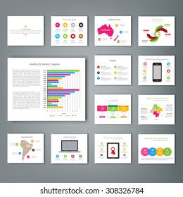 Multipurpose template for presentation slides with graphs and charts - Light color version. Perfect for your business report or personal use.