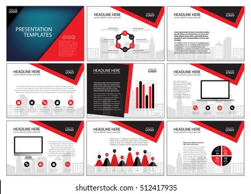 Multipurpose template for presentation slides with graphs and charts