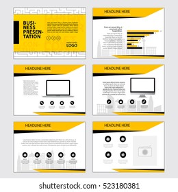 Multipurpose template for presentation slides with graphs and charts