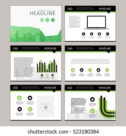 Multipurpose template for presentation slides with graphs and charts