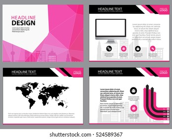 Multipurpose template for presentation slides with graphs and charts