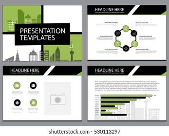 Multipurpose template for presentation slides with graphs and charts