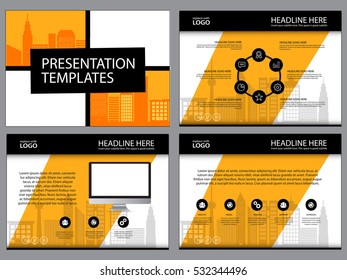 Multipurpose template for presentation slides with graphs and charts