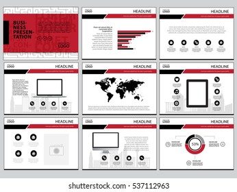 Multipurpose template for presentation slides with graphs and charts