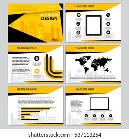 Multipurpose template for presentation slides with graphs and charts