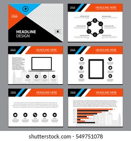 Multipurpose template for presentation slides with graphs and charts