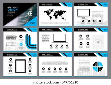 Multipurpose template for presentation slides with graphs and charts