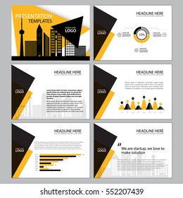 Multipurpose template for presentation slides with graphs and charts