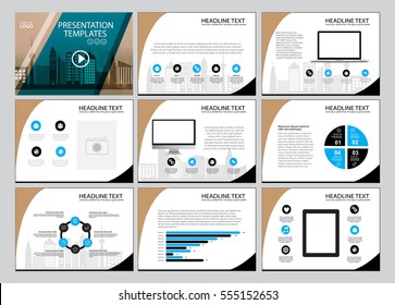 Multipurpose template for presentation slides with graphs and charts