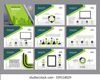 Multipurpose template for presentation slides with graphs and charts