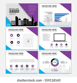 Multipurpose template for presentation slides with graphs and charts