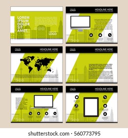 Multipurpose template for presentation slides with graphs and charts