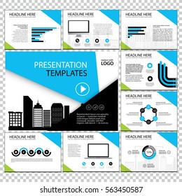 Multipurpose template for presentation slides with graphs and charts