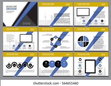 Multipurpose template for presentation slides with graphs and charts
