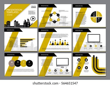 Multipurpose template for presentation slides with graphs and charts