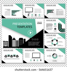 Multipurpose template for presentation slides with graphs and charts