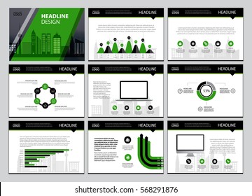 Multipurpose template for presentation slides with graphs and charts