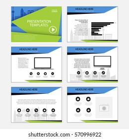 Multipurpose template for presentation slides with graphs and charts