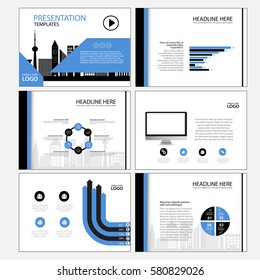 Multipurpose template for presentation slides with graphs and charts