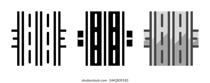 Multipurpose toll road vector icon in outline, glyph, filled outline style. Three icon style variants in one pack.