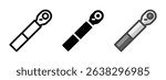 Multipurpose torque wrench vector icon in outline, glyph, filled outline style. Three icon style variants in one pack.