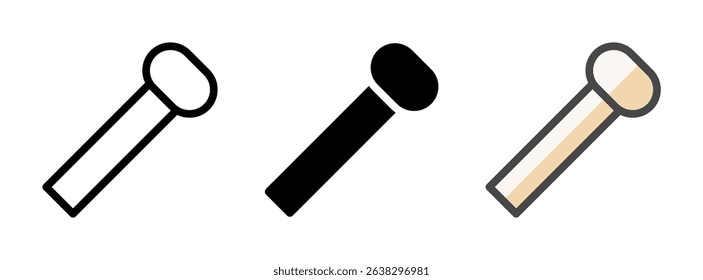 Multipurpose tree nail vector icon in outline, glyph, filled outline style. Three icon style variants in one pack.