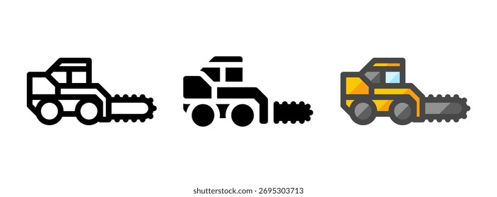 Ícone de vetor de trencher multiuso no estilo de contorno de contorno, glifo e preenchido. Três variantes de estilo de ícone em um pacote.