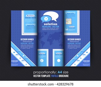 Multipurpose Tri-fold Brochure Design, Business Catalog Vector Template
