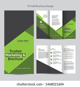 Multipurpose Trifold Business Brochure, vector design