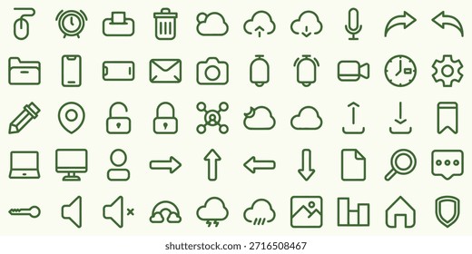 Multi-purpose UI UX icon collection covering essential interface and interaction elements.