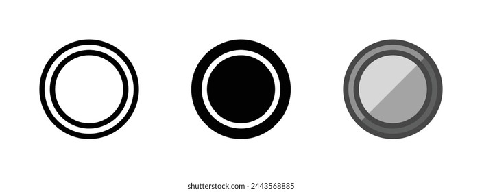 Multipurpose unavailable status vector icon in outline, glyph, filled outline style. Three icon style variants in one pack.