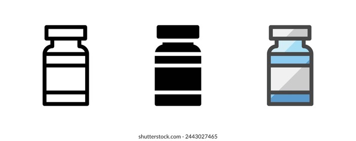 Multipurpose vaccine vector icon in outline, glyph, filled outline style. Three icon style variants in one pack.
