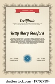 Multipurpose vertical brown certificate