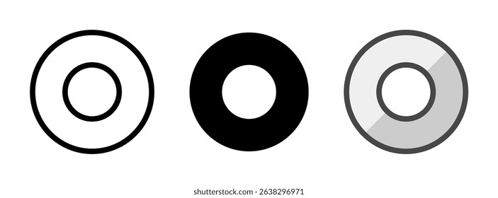 Multipurpose washer vector icon in outline, glyph, filled outline style. Three icon style variants in one pack.