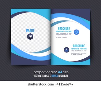 Multipurpose Waves Elements Business Bi-Fold Brochure. Corporate Leaflet, Cover Design