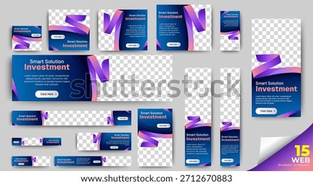 Multipurpose web banner set template with gradient blue background. web ads banner design. vector