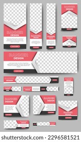 Diseño de plantillas de banners Web multipropósito. Diseño de anuncios comerciales. Paquete de banner de promoción. vector 