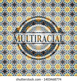 Multiracial arabic style emblem. Arabesque decoration.