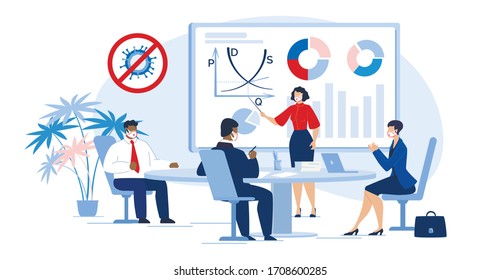 Multiracial Business People Team In Meeting Room. Businesswoman Executive Manager Present Project Startup, Analytical Data Statistic, Financial Report, Corporate Finance Condition After Covid Outbreak