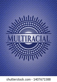 Multiracial with denim texture. Vector Illustration. Detailed.