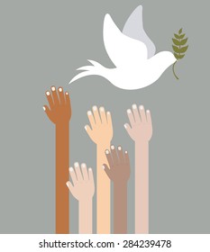 Multiracial design over grey background, vector illustration
