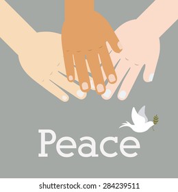 Multiracial design over grey background, vector illustration