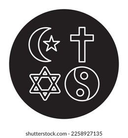 Multiracial equality color line icon. Diverse group of people. Vector illustration